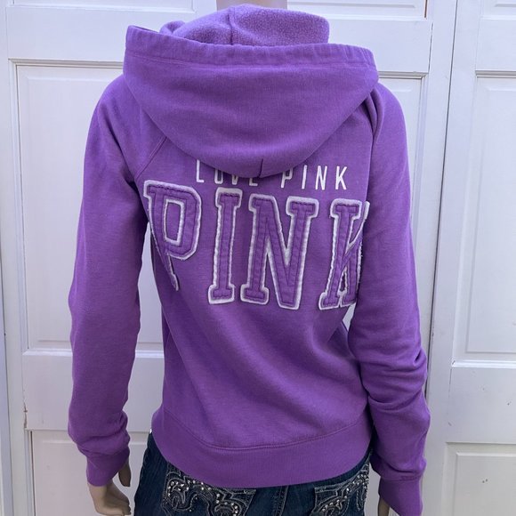 PINK Victoria's Secret Tops - Vintage PINK VS Purple "Love Pink"‎ Zip-Up Hoodie